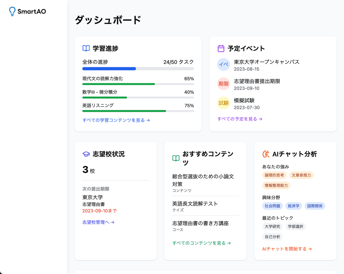 AI総合型選抜対策アプリ「SmartAO」 イメージ